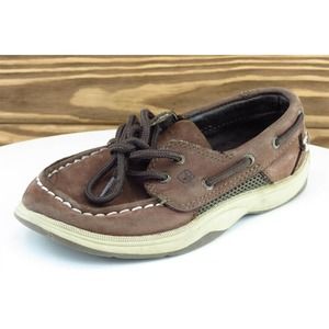 Sperry Top-Sider Toddler Boys 11 Medium Brown Boat Shoe Leather Interpid‎